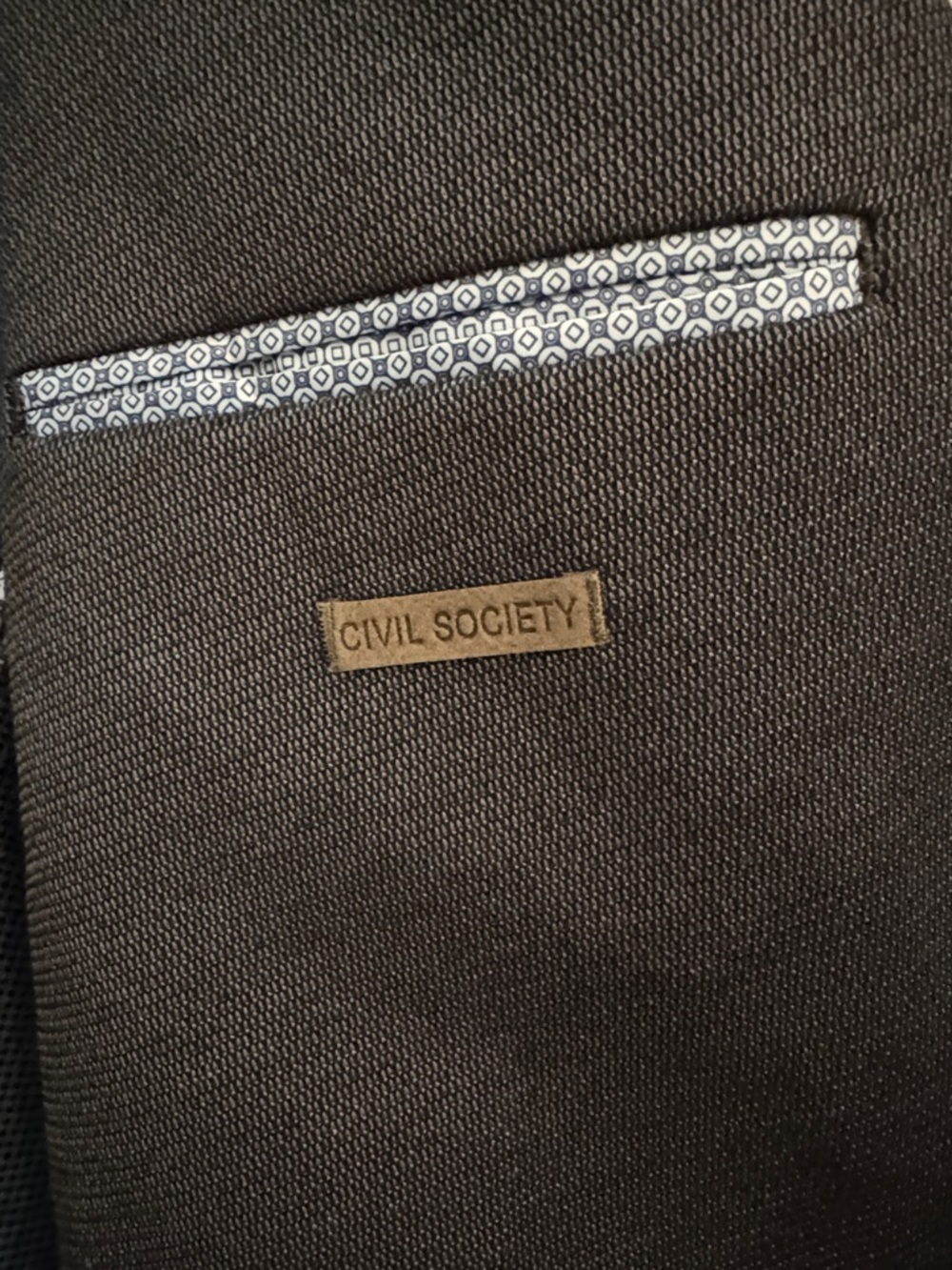 Men's Brown/Blue Knit Blazer - Classic Tailored Style - Picture 11 of 13